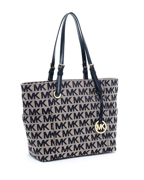 michael kors tote mk print black|michael kors handbags small black.